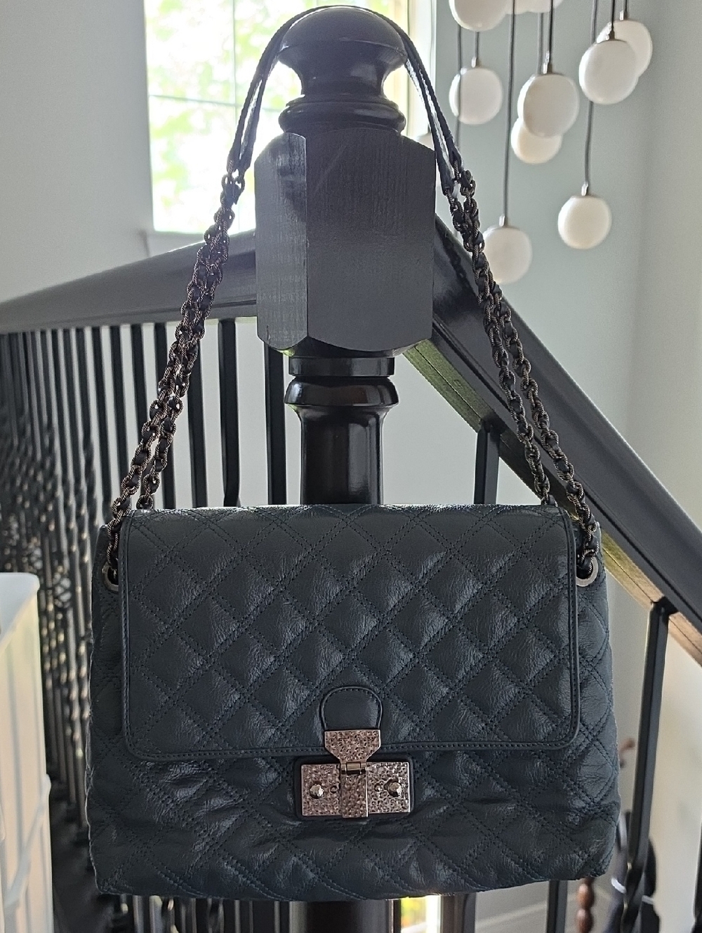 Marc Jacobs Black Quilted Leather Chain Shoulder Bag